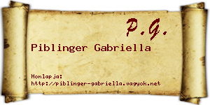 Piblinger Gabriella névjegykártya